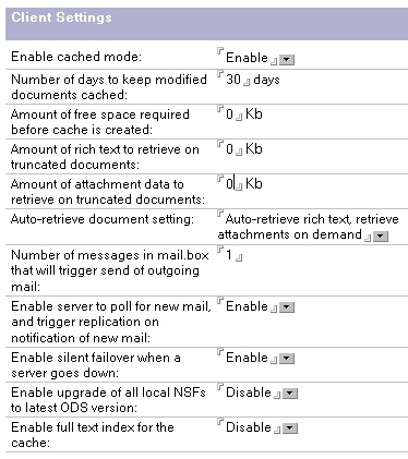 Image:Lotus Notes Client - Cache Mode